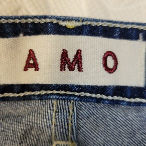 AMO Jeans Womens 27 Jane True Blue Cropped Bootcut Mid Rise Designer USA - Picture 5 of 10